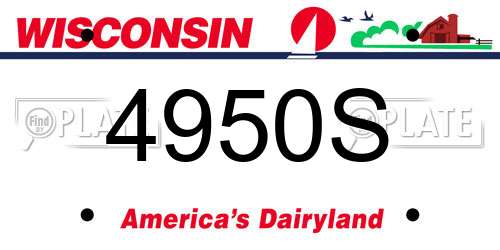 4950S Wisconsin License Plate