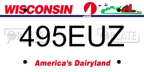 495EUZ Wisconsin License Plate
