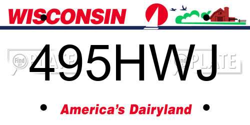 495HWJ Wisconsin License Plate