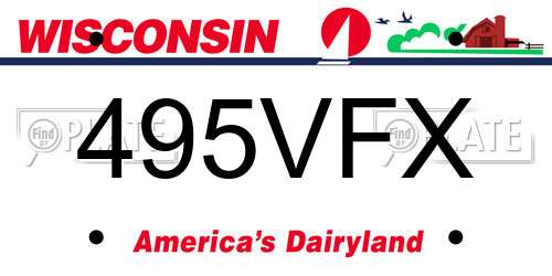 495VFX Wisconsin License Plate