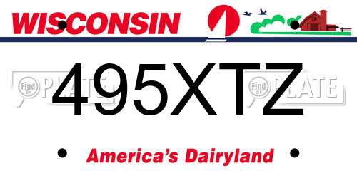 495XTZ Wisconsin License Plate