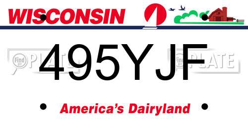 495YJF Wisconsin License Plate