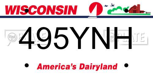 495YNH Wisconsin License Plate