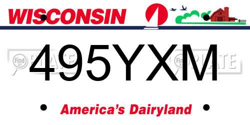 495YXM Wisconsin License Plate