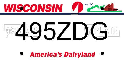 495ZDG Wisconsin License Plate