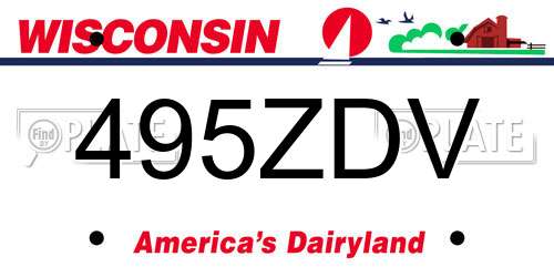495ZDV Wisconsin License Plate