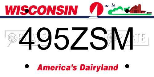 495ZSM Wisconsin License Plate