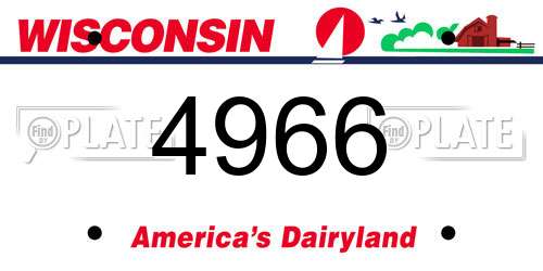 4966 Wisconsin License Plate