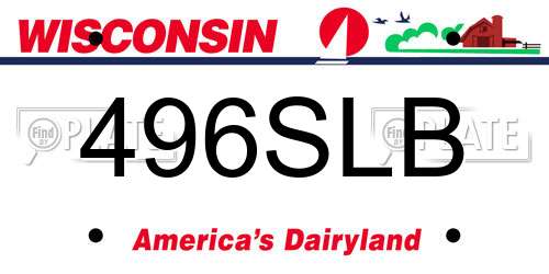 496SLB Wisconsin License Plate