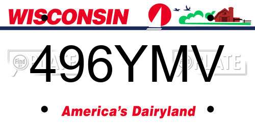 496YMV Wisconsin License Plate