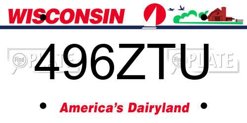 496ZTU Wisconsin License Plate