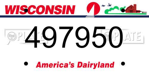 497950 Wisconsin License Plate