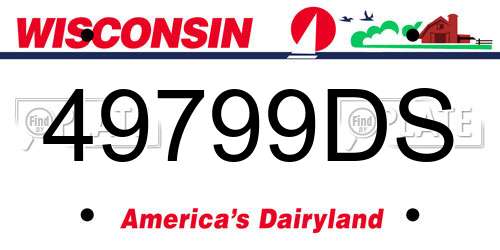 49799DS Wisconsin License Plate