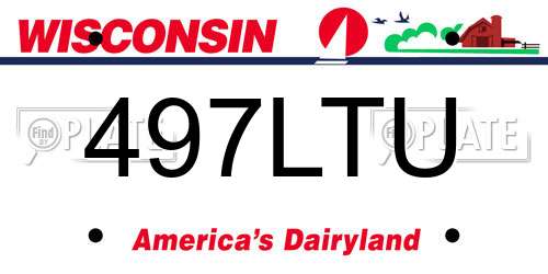 497LTU Wisconsin License Plate