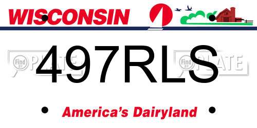 497RLS Wisconsin License Plate