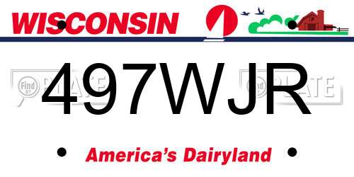 497WJR Wisconsin License Plate