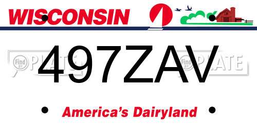 497ZAV Wisconsin License Plate