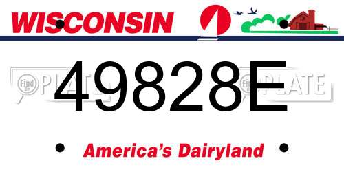 49828E Wisconsin License Plate
