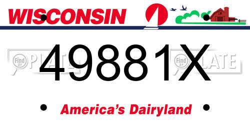 49881X Wisconsin License Plate