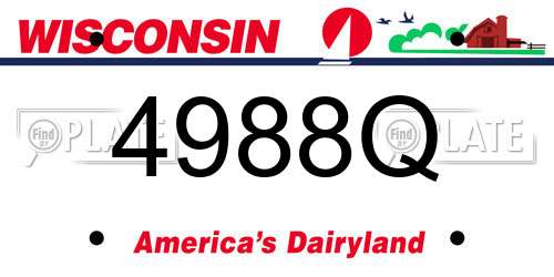 4988Q Wisconsin License Plate