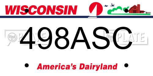 498ASC Wisconsin License Plate