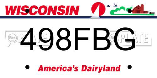 498FBG Wisconsin License Plate