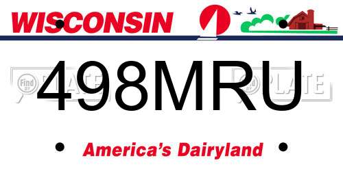 498MRU Wisconsin License Plate