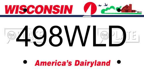 498WLD Wisconsin License Plate
