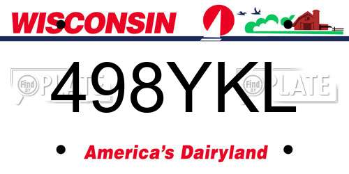 498YKL Wisconsin License Plate