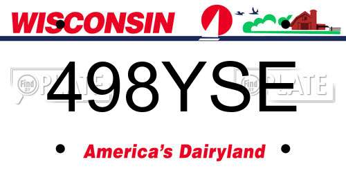 498YSE Wisconsin License Plate