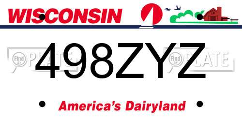 498ZYZ Wisconsin License Plate