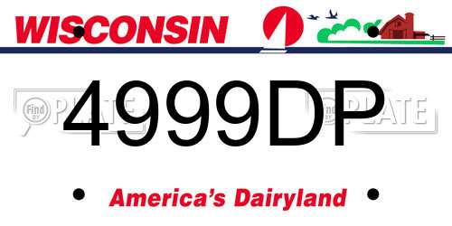 4999DP Wisconsin License Plate