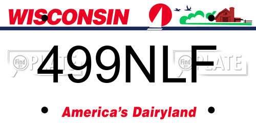 499NLF Wisconsin License Plate