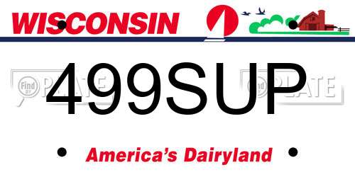 499SUP Wisconsin License Plate