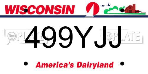 499YJJ Wisconsin License Plate
