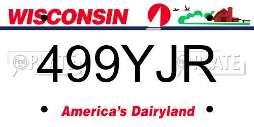499YJR Wisconsin License Plate