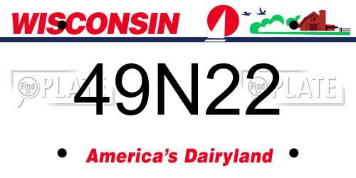 49N22 Wisconsin License Plate
