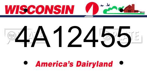 4A12455 Wisconsin License Plate