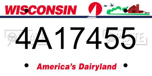 4A17455 Wisconsin License Plate