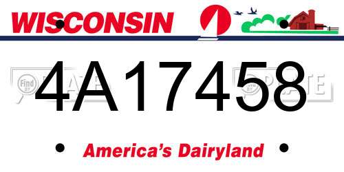 4A17458 Wisconsin License Plate