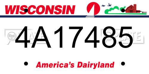 4A17485 Wisconsin License Plate
