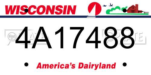 4A17488 Wisconsin License Plate