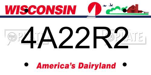 4A22R2 Wisconsin License Plate