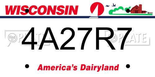 4A27R7 Wisconsin License Plate