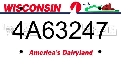 4A63247 Wisconsin License Plate