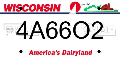 4A66O2 Wisconsin License Plate