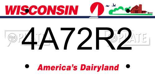 4A72R2 Wisconsin License Plate