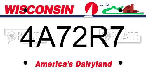 4A72R7 Wisconsin License Plate
