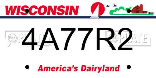 4A77R2 Wisconsin License Plate