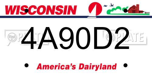4A90D2 Wisconsin License Plate
